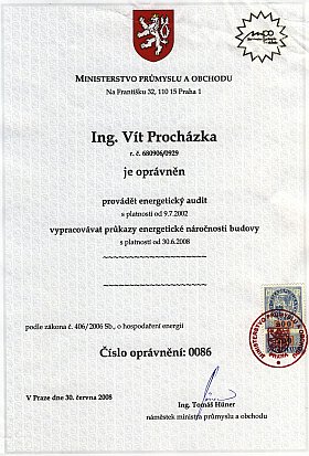 oprvnn k innosti | Ing. Vt Prochzka